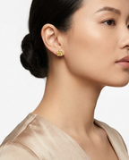 916 Gold Earrings Glitter Bloom