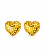 916 Gold Earrings Glitter Heart