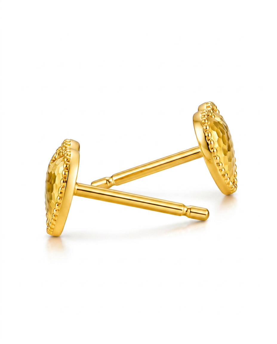 916 Gold Earrings Glitter Heart