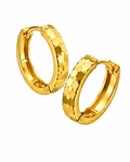 916 Gold Earrings Glitter Hoops
