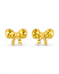 916 Gold Earrings Glitter Ribbon Knot