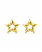 916 Gold Earrings Hollow Star