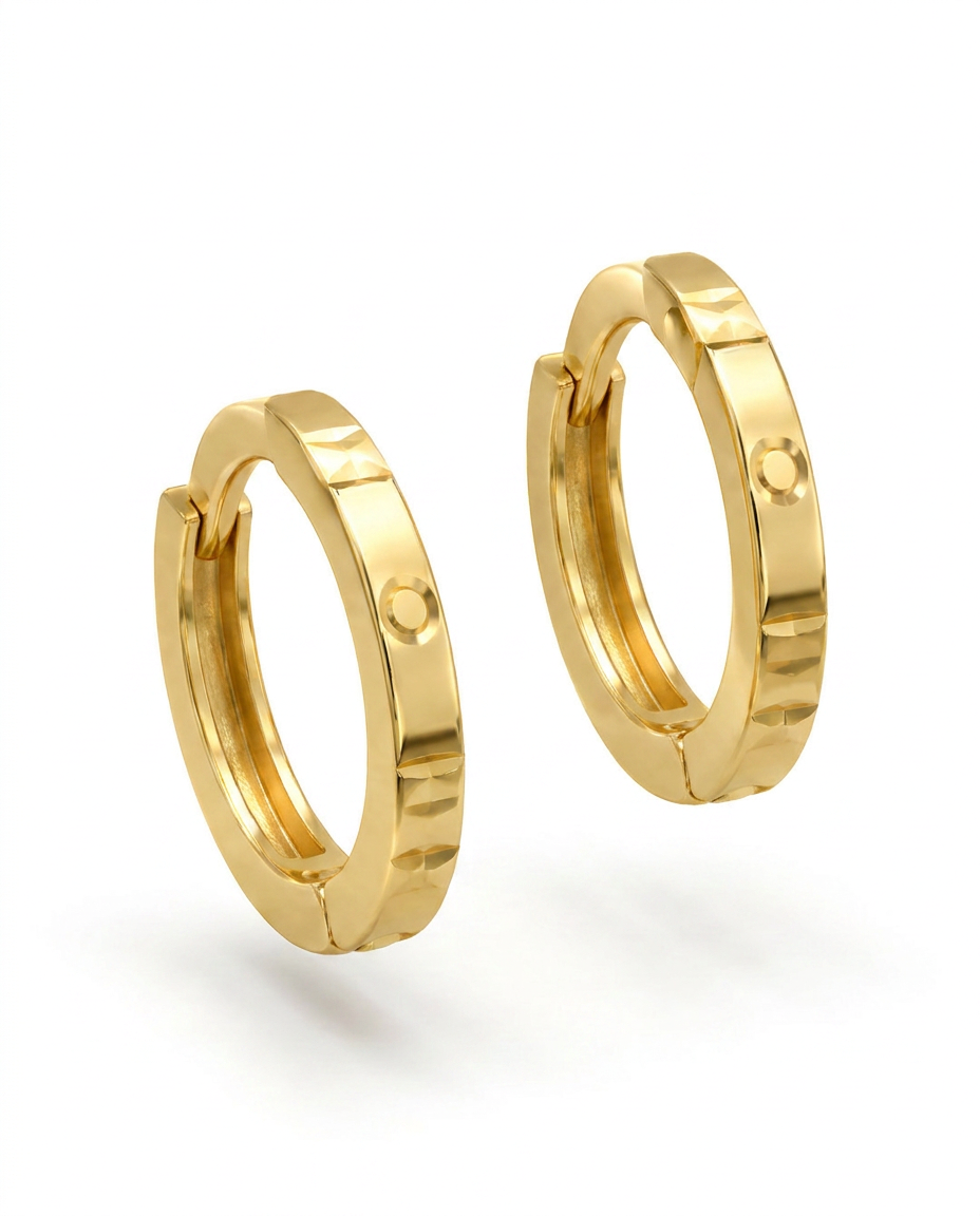 916 Gold Earrings Italy Aurex B