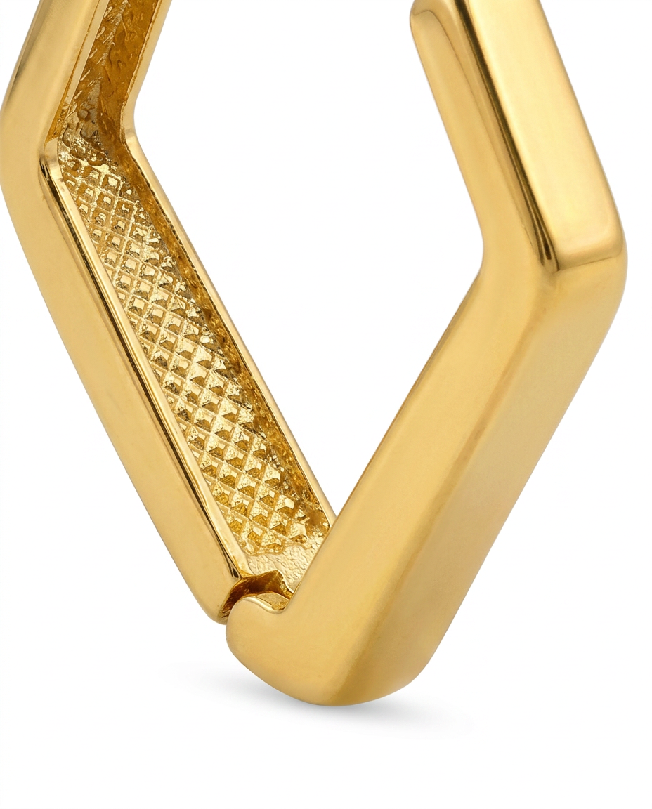 916 Gold Earrings Italy Diamond Hoops