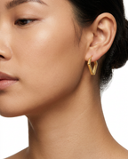 916 Gold Earrings Italy Diamond Hoops