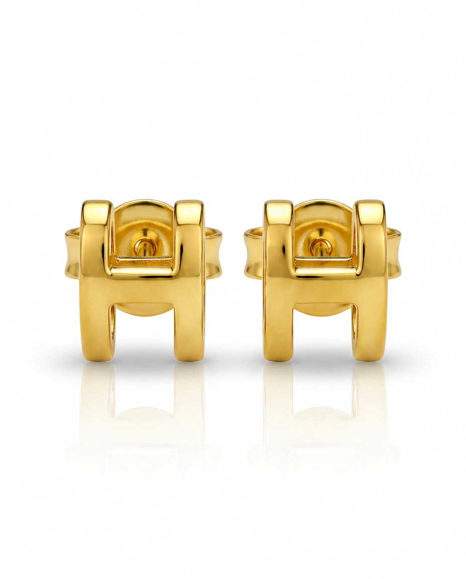 916 Gold Earrings Italy H