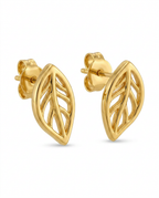 916 Gold Earrings Leaf
