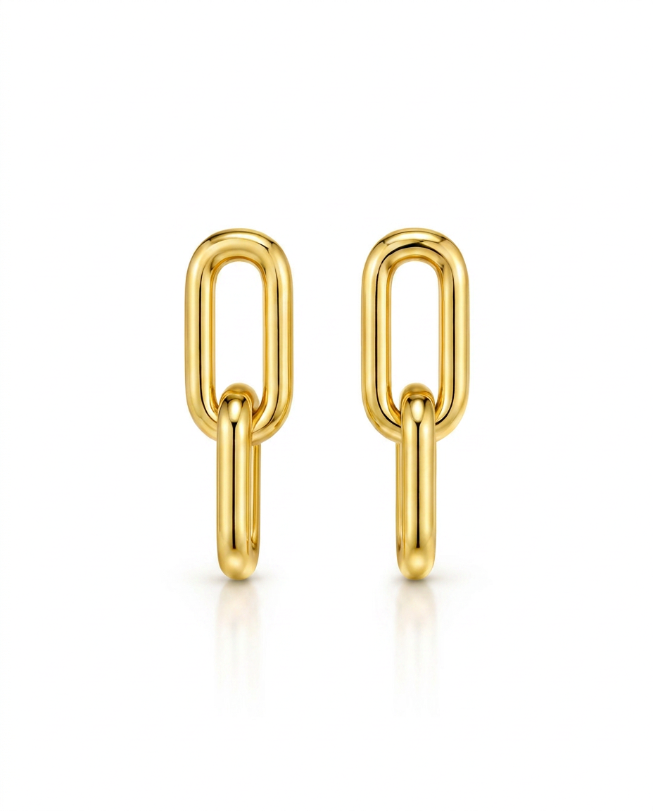 916 Gold Earrings Paper Clip