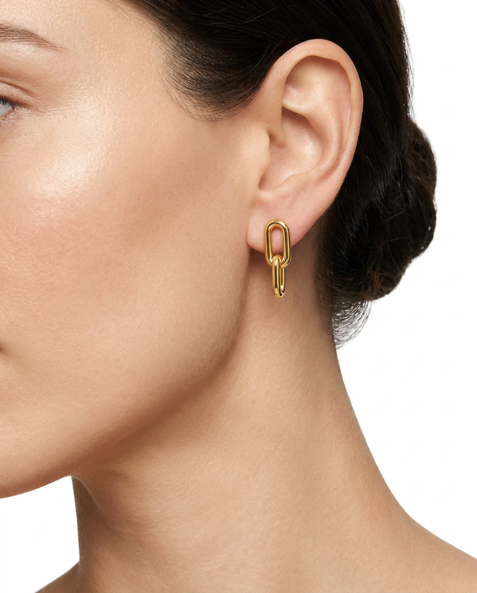 916 Gold Earrings Paper Clip