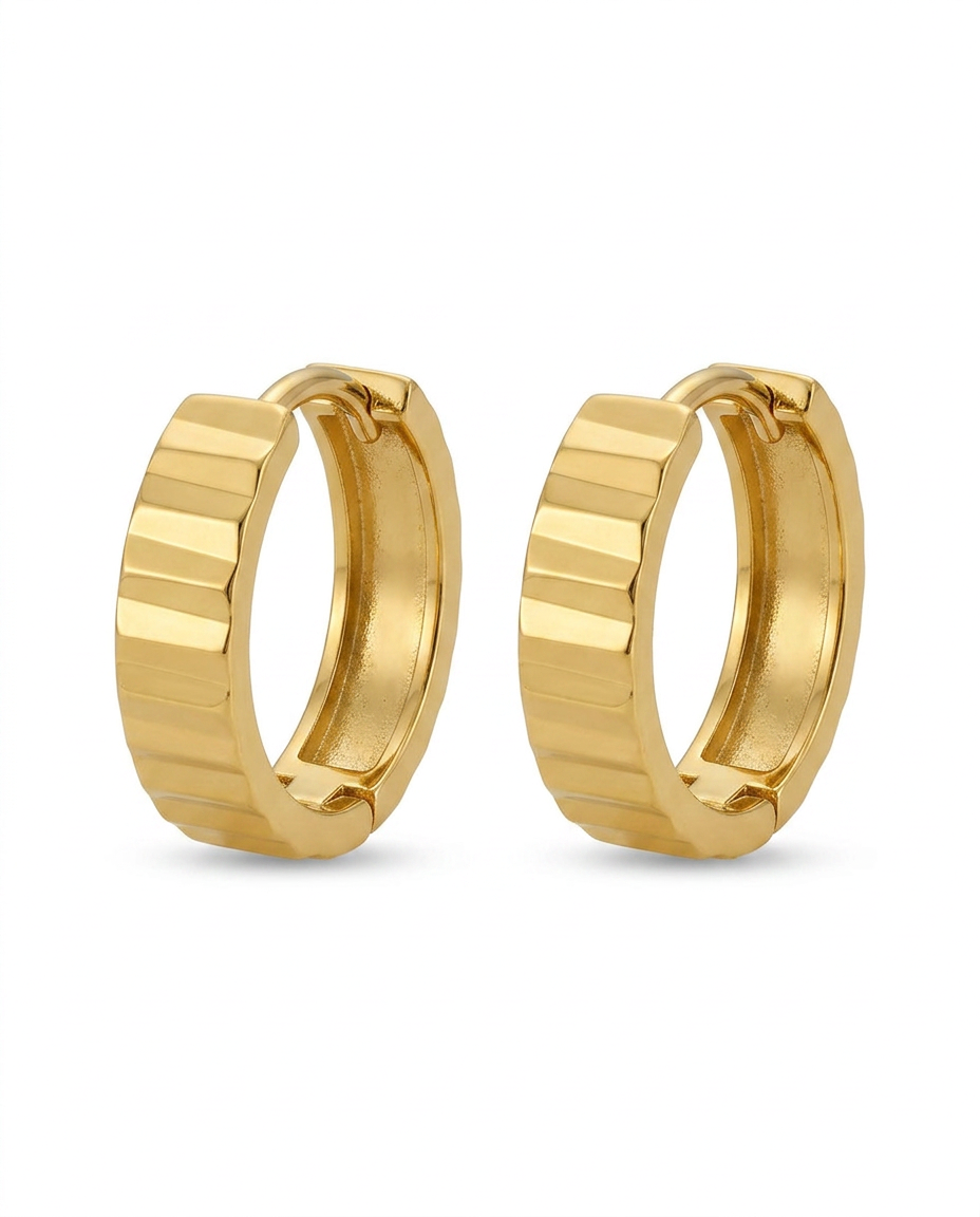 916 Gold Earrings Sculpt Arc