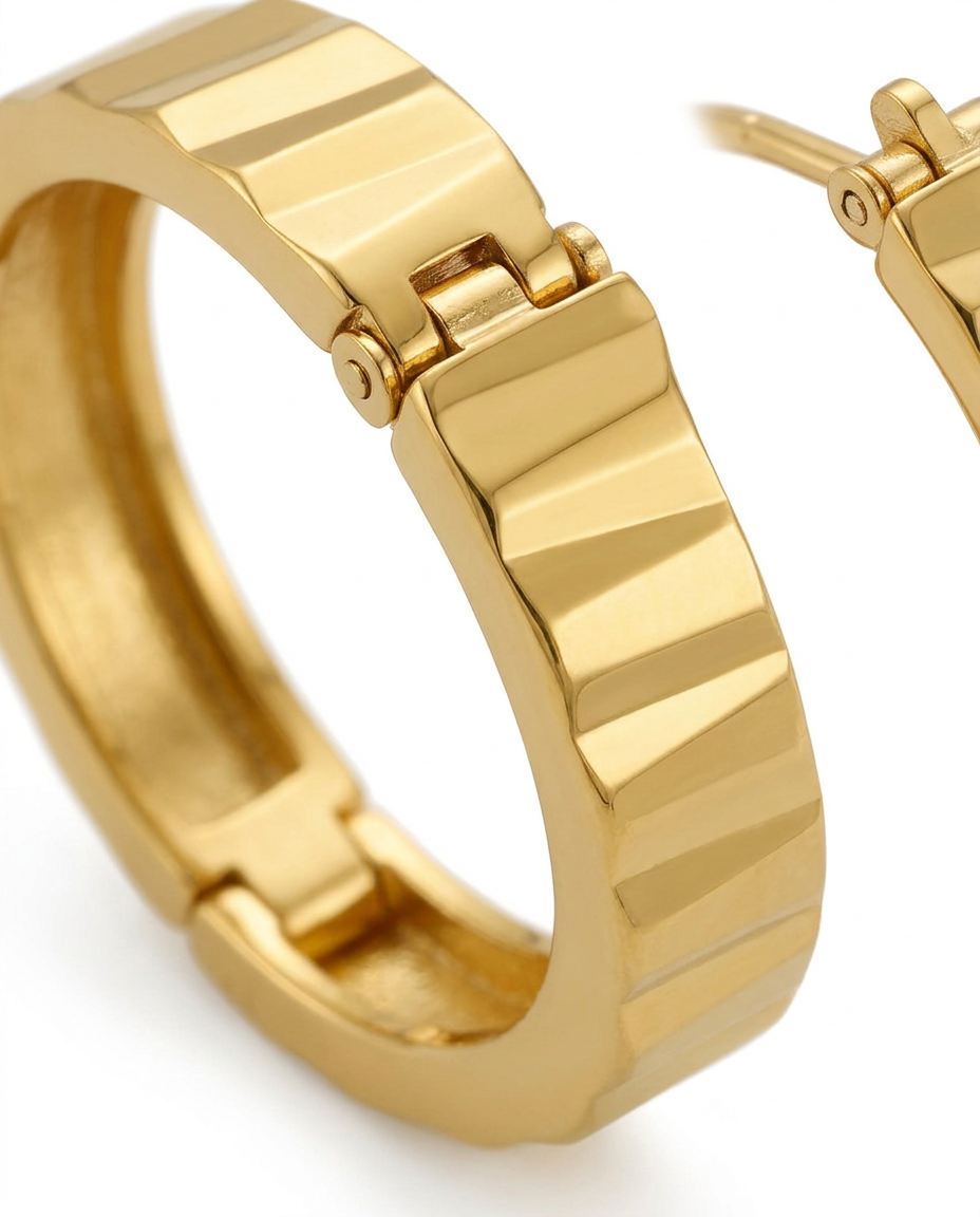 916 Gold Earrings Sculpt Arc