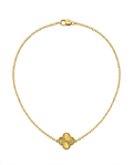 916 Gold Necklace 1 Clover Carved D S