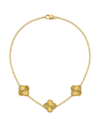 916 Gold Necklace 3 Clover Carved D S