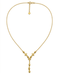 916 Gold Necklace 3 Glitter Petals with Beads