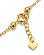 916 Gold Necklace 3 Glitter Petals with Beads