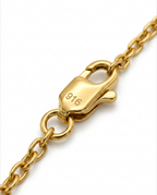 916 Gold Necklace 5 Clover Carved D S