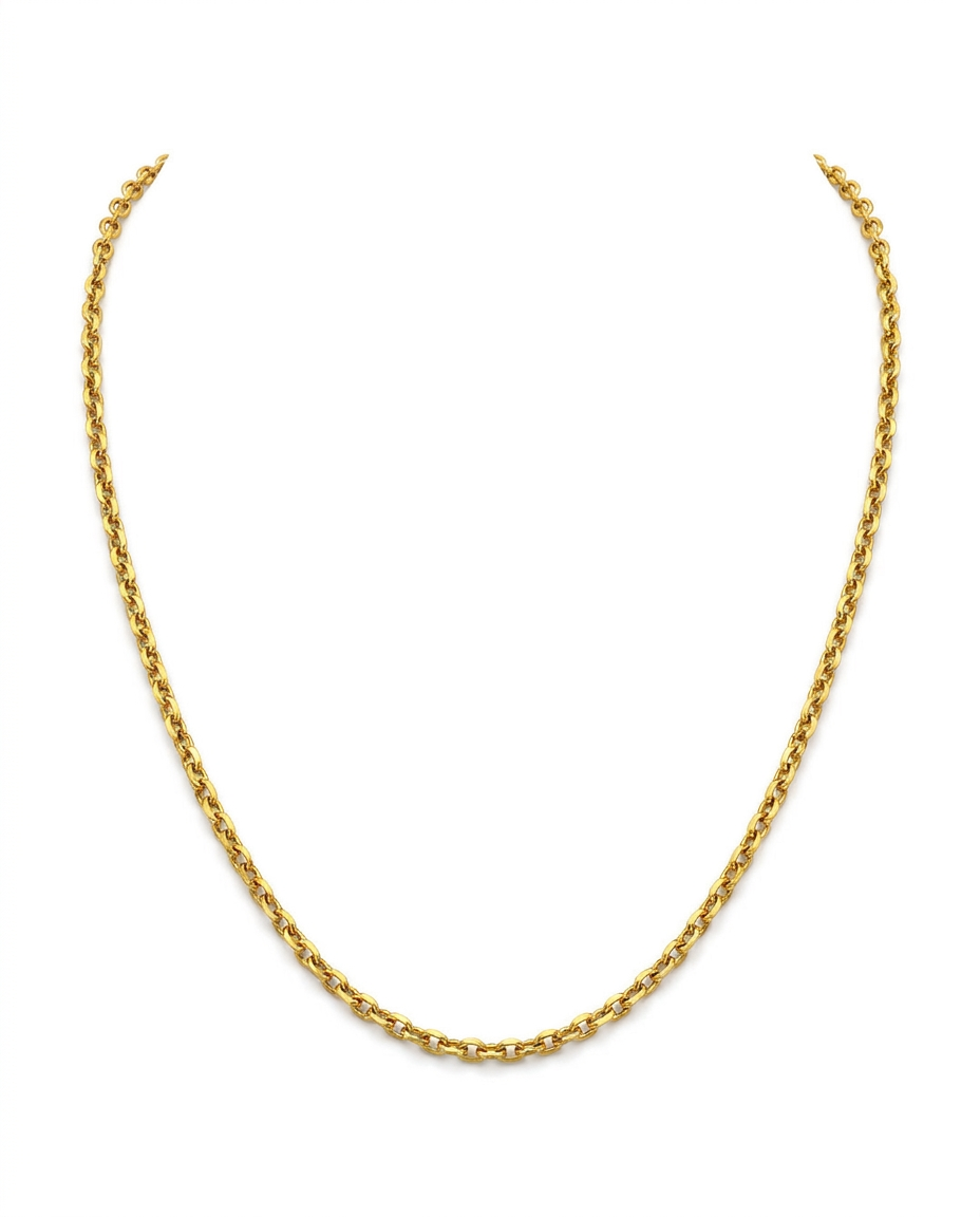 916 Gold Necklace Diamond Cut Cable