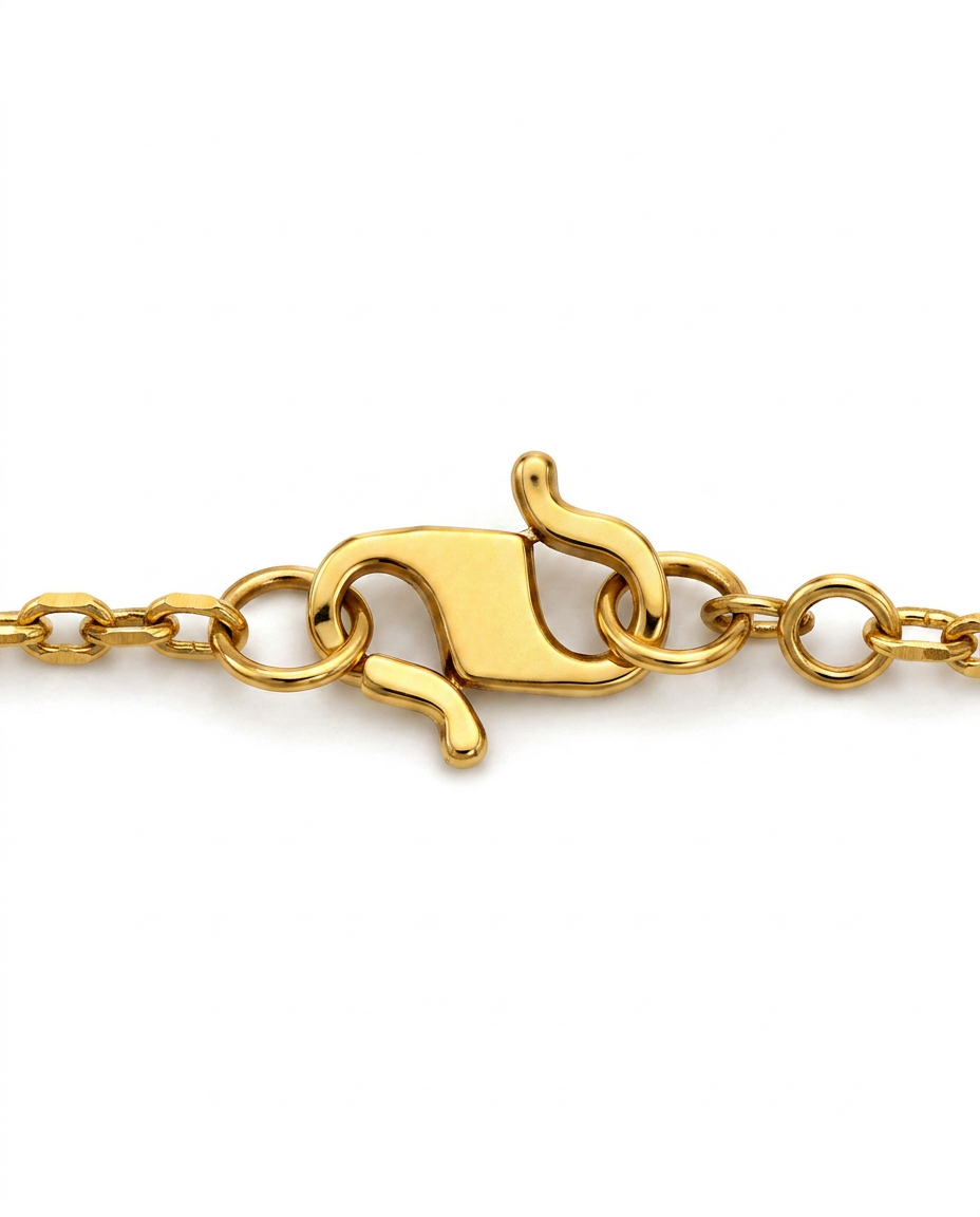 916 Gold Necklace Diamond Cut Cable