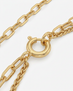 916 Gold Necklace Dual Strand Glitter Bloom