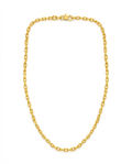 916 Gold Necklace Square Link Carved