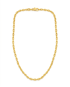 916 Gold Necklace Square Link Carved