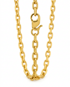 916 Gold Necklace Square Link Carved