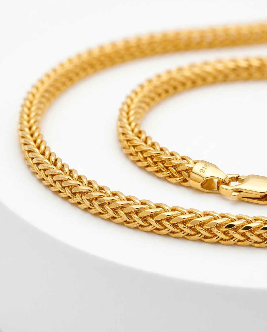 916 Gold Necklace Solid DG