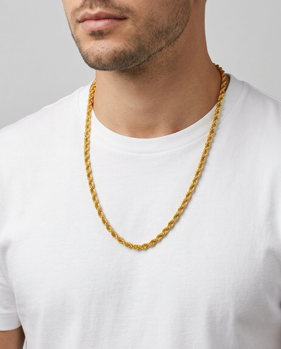 916 Gold Necklace Solid Rope