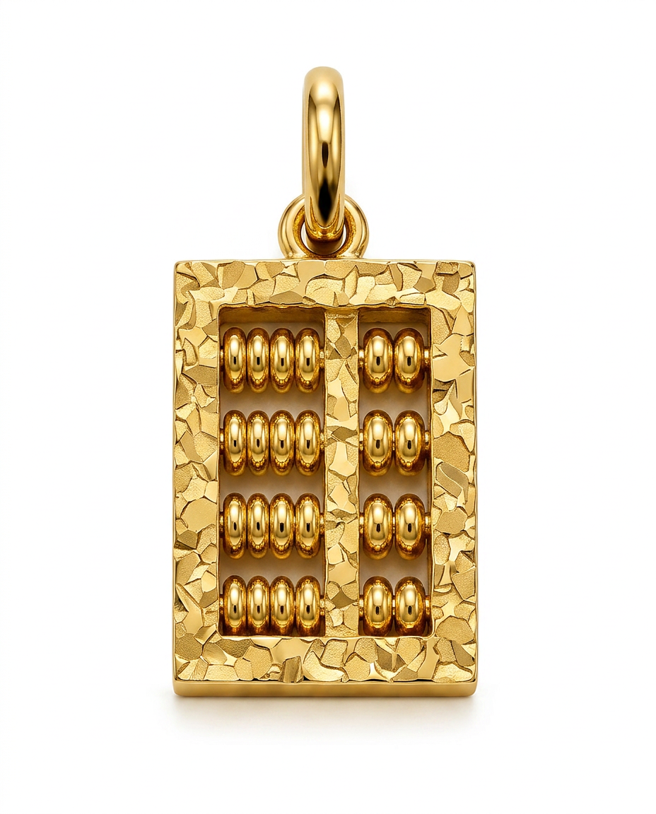 916 Gold Pendant 2S Abacus