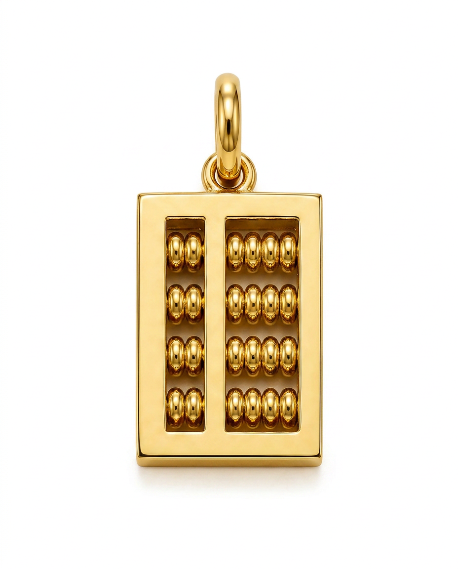 916 Gold Pendant 2S Abacus