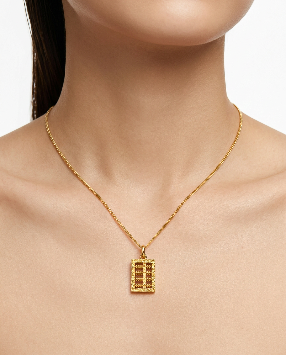 916 Gold Pendant 2S Abacus
