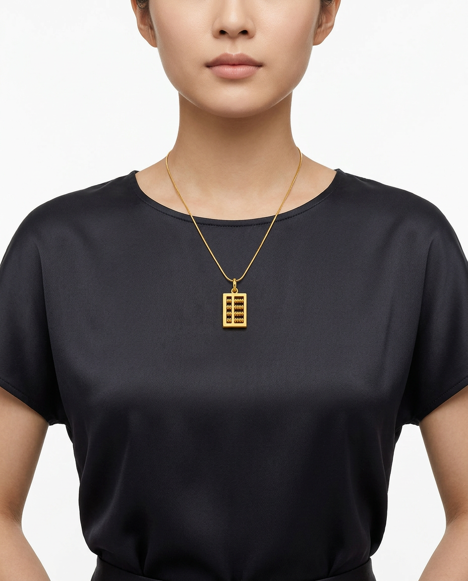 916 Gold Pendant 2S Abacus