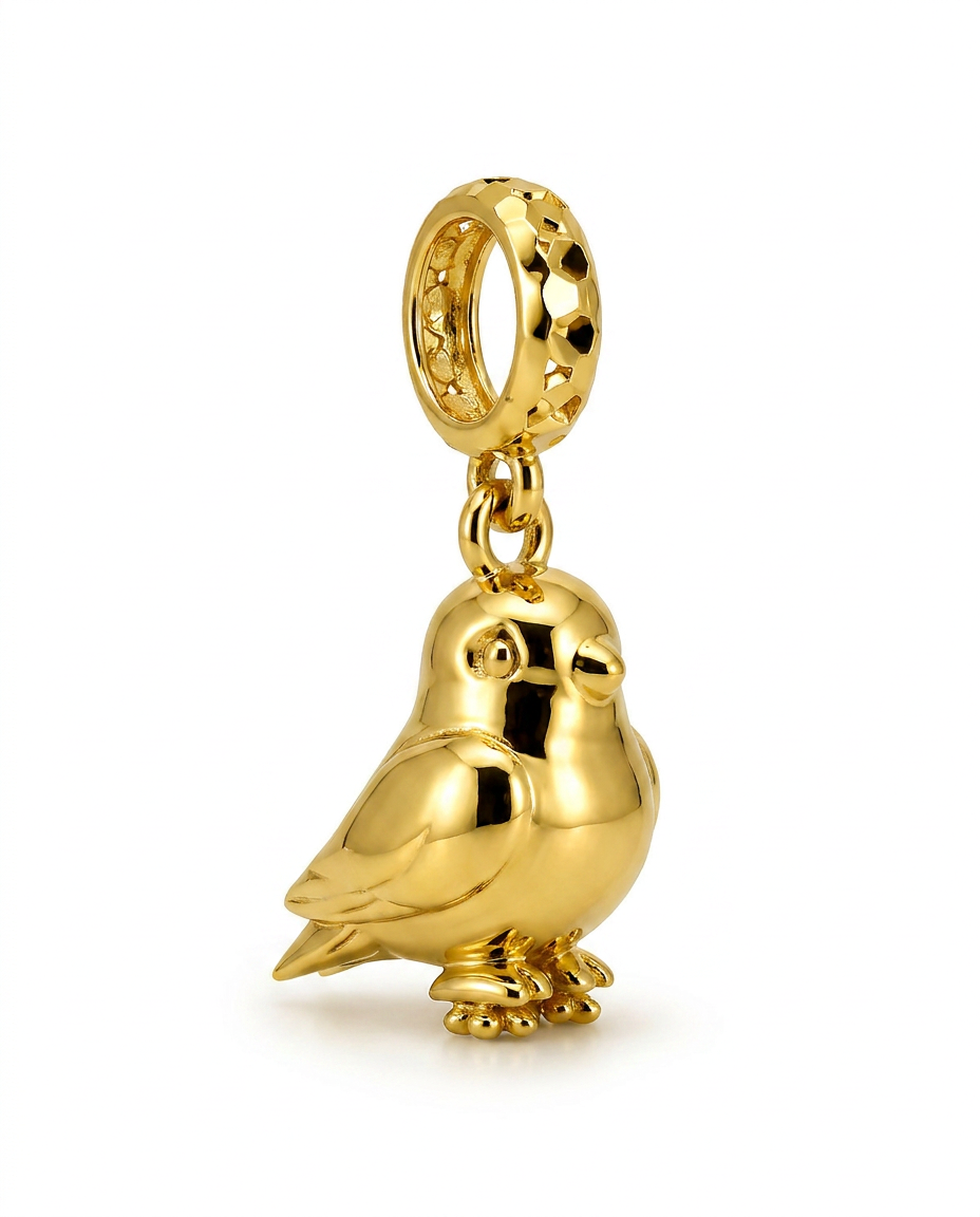 916 Gold Pendant Baby Parrot