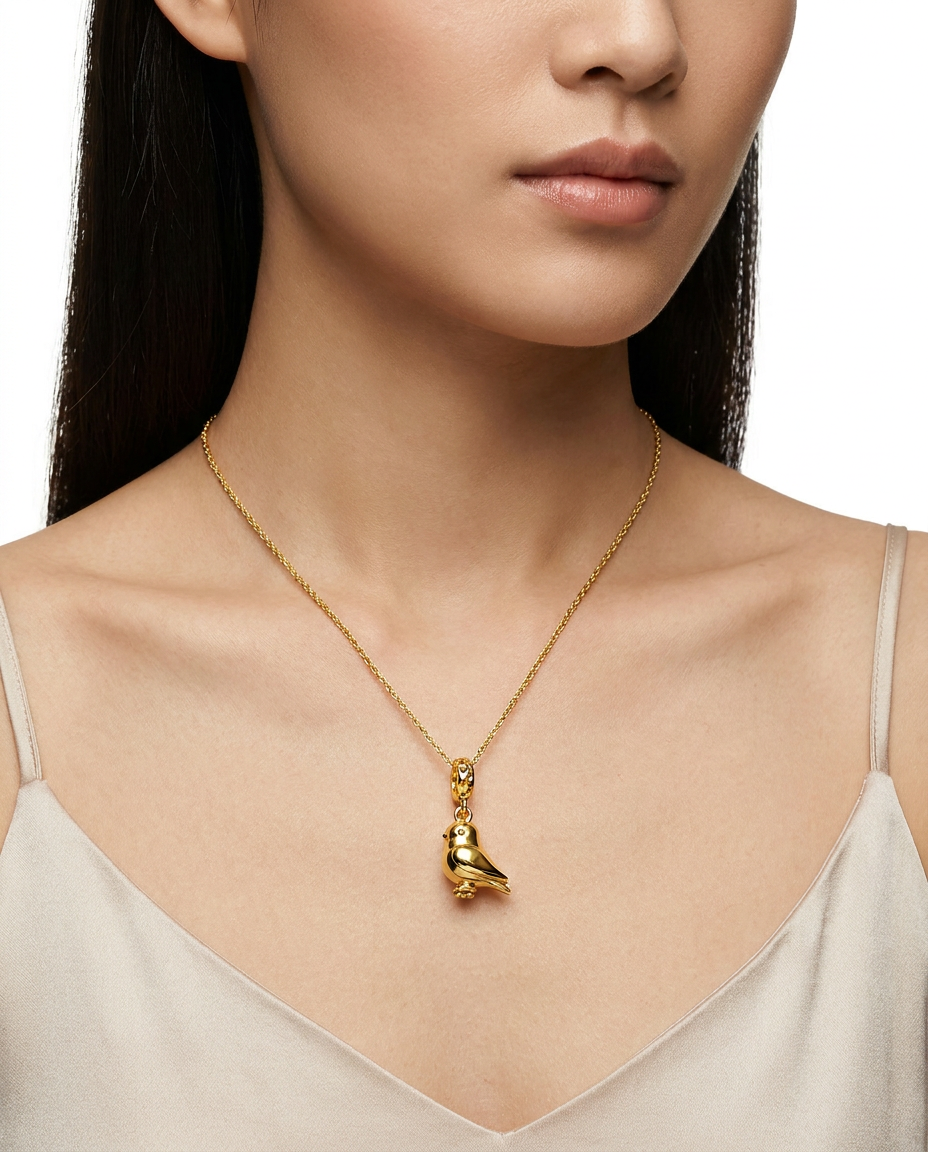 916 Gold Pendant Baby Parrot