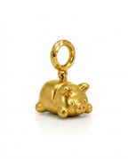 916 Gold Pendant Baby Pig Matte