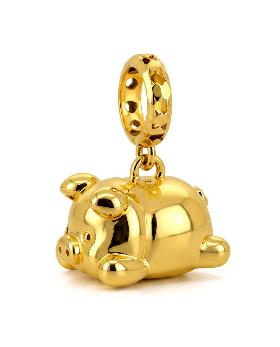 916 Gold Pendant Baby Pig