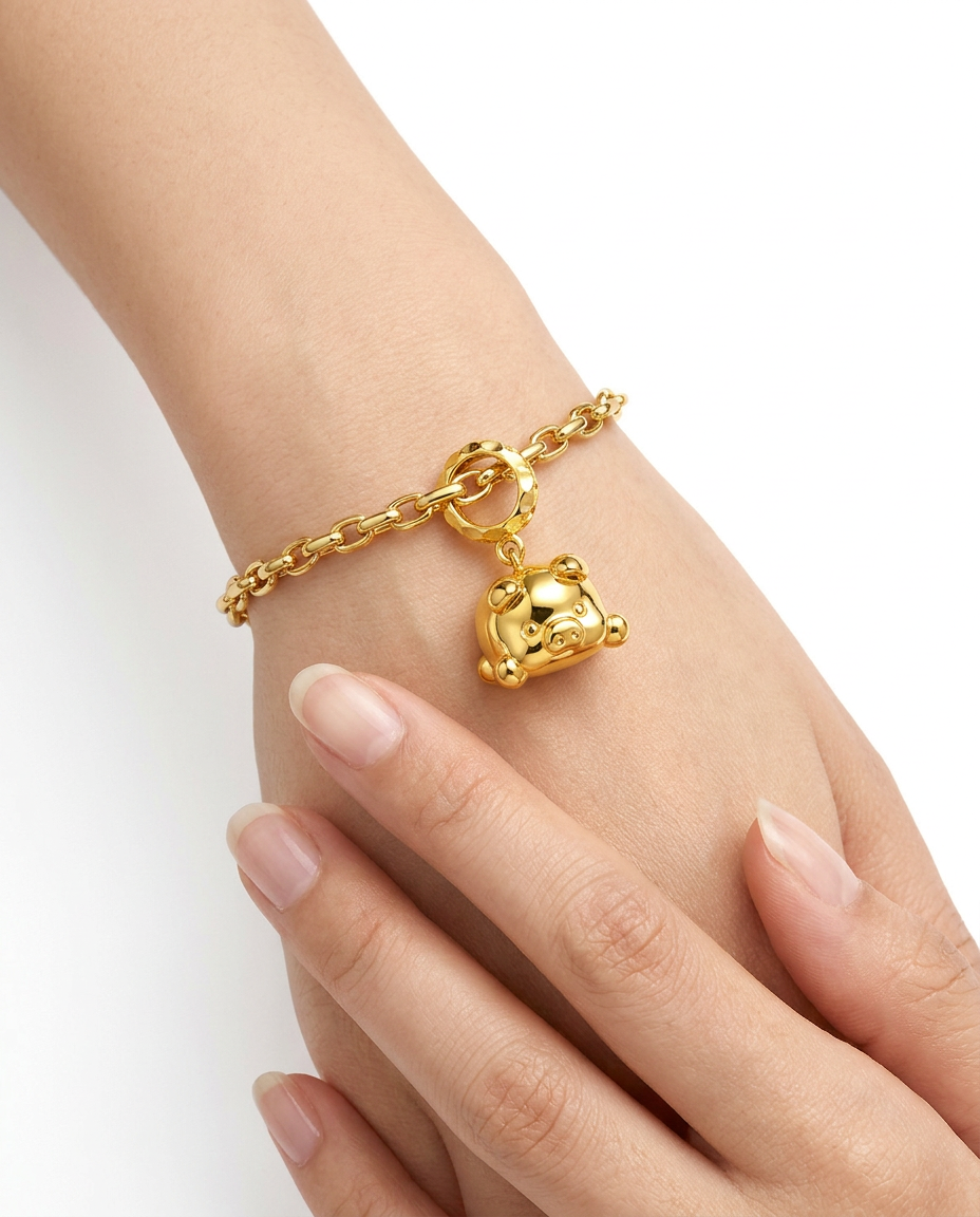 916 Gold Pendant Baby Pig