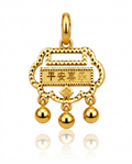 916 Gold Pendant Blessing Longevity Lock