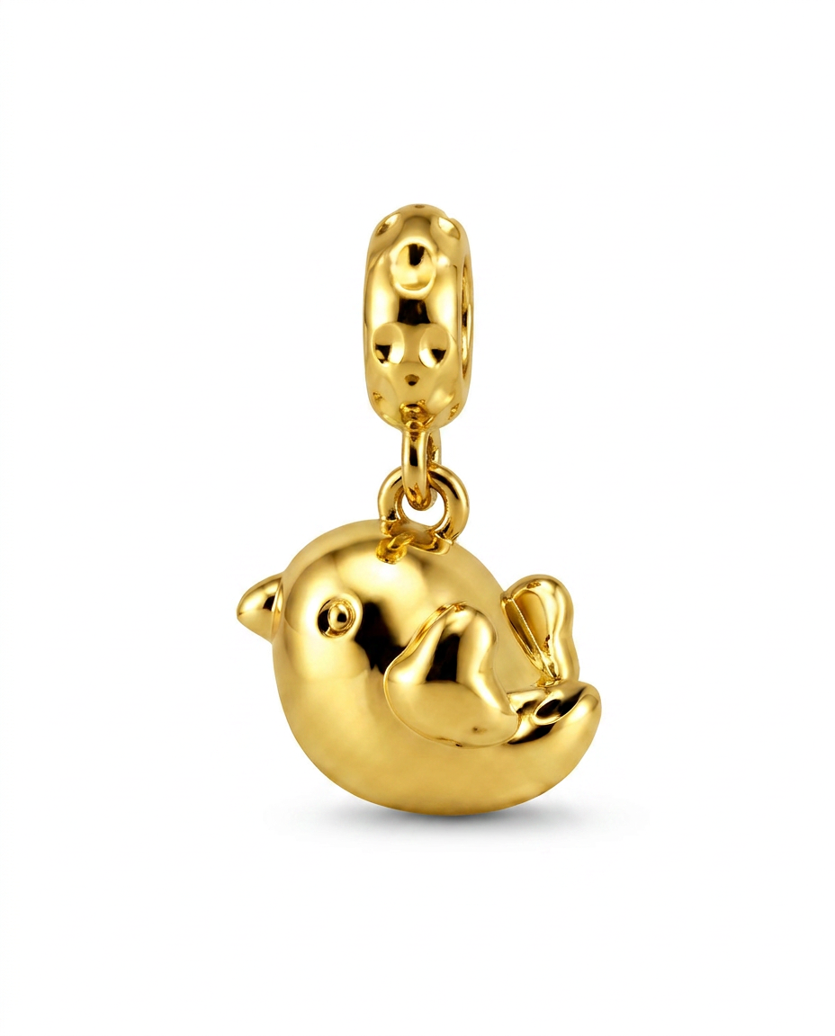 916 Gold Pendant Blue Bird