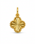 916 Gold Pendant Clover Carved B