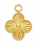 916 Gold Pendant Clover Carved D