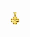 916 Gold Pendant Double Frame Clover
