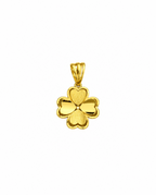 916 Gold Pendant Double Frame Clover
