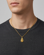 916 Gold Pendant Double Rotating Gourd