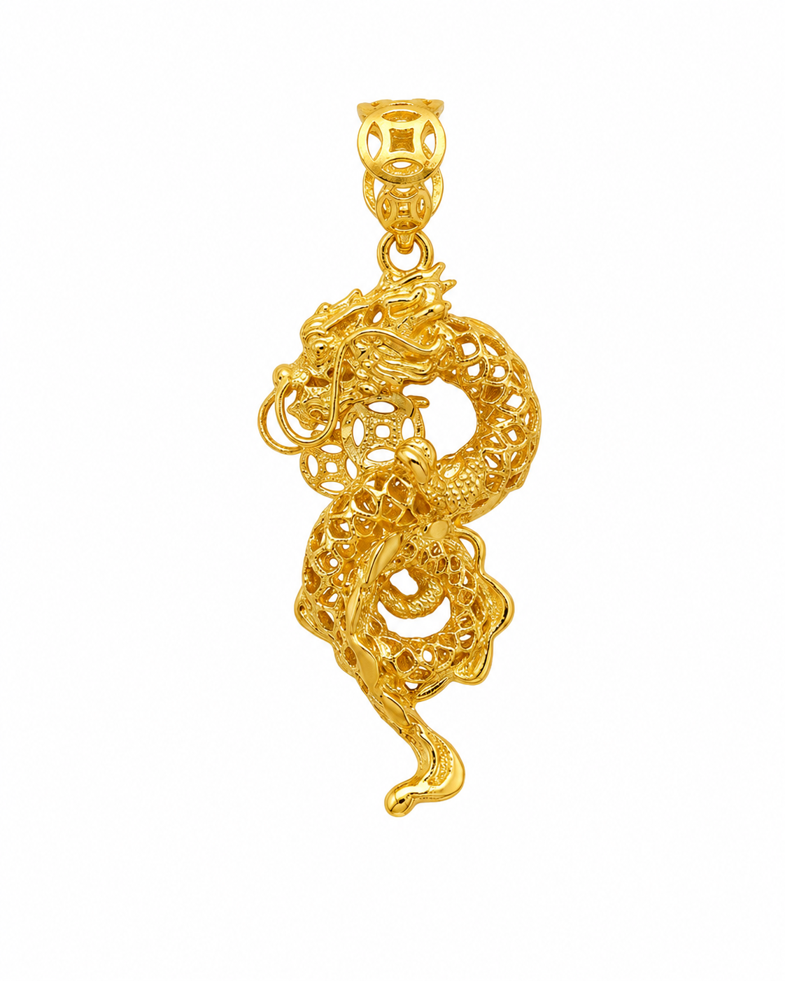 916 Gold Pendant Dragon Emperor Coin