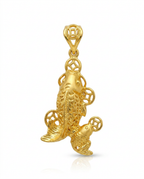 916 Gold Pendant Emperor Coin with Koi