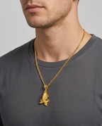 916 Gold Pendant Emperor Coin with Koi