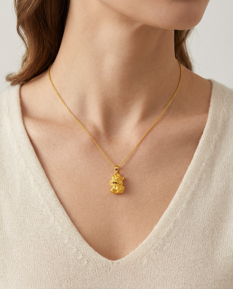 916 Gold Pendant Fortune Pixiu