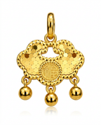 916 Gold Pendant Glitter Longevity Lock