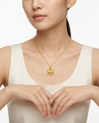 916 Gold Pendant Glitter Longevity Lock